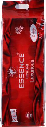 ESSENCE 10 in 1 RED Ultra Soft luxurious Bathroom Tissue Pack of 1 Toilet Paper Roll