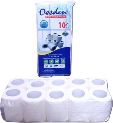 OSSDEN So Soft 2 Ply Toilet Paper / Toilet Roll / Tissue Roll - 10 pack of 1 Toilet Paper Roll