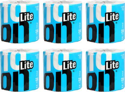 10 on TISSUES Lite Soft 2 Ply Toilet Paper Roll, Tissues,Pack of 6 Roll (330 x 6 =1980 Sheets) Toilet Paper Roll