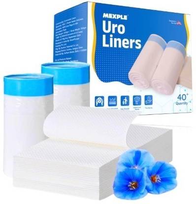 MEXPLE UroLiners Bedside Commode Liners for Toilet Chair Bucket and Bedpan Toilet Paper Roll