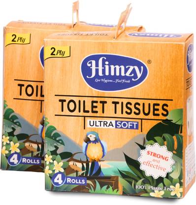 Himzy 2 Ply 250 Pull Toilet Paper - Premium Comfort and Durability Tissue Pack of 2 Toilet Paper Roll