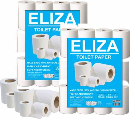 Eliza 3 Ply luxurious soft toilet Paper | toilet Roll | toilet tissue (Pack of 12) Toilet Paper Roll
