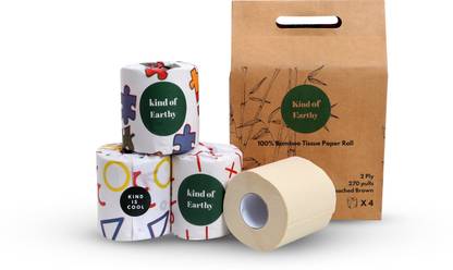 Kind of Earthy Bamboo Tissue 4 Pack Toilet Paper Roll