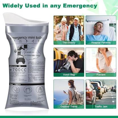 DN BROTHERS Disposable Urinal Bag, 2 Pack Portable Camping Pee Bags, Travel Pee Bags D65 Vomit Bag