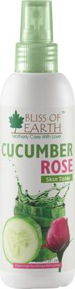 Bliss of Earth Cucumber Rose Skin Mist Toner | Facial Mist | 100ML | Refreshing & Clarifying | Pore Minimizing & Soothing | … Men & Women