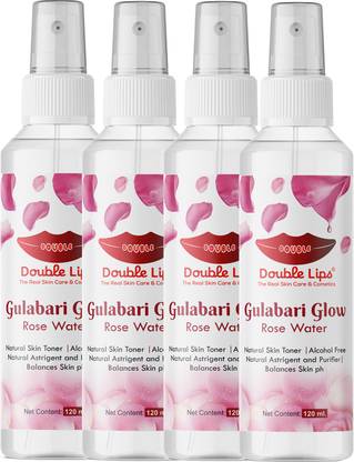 DOUBLE LIPS Herbal Rose Water Spray Set 120 ml of 4 Men & Women