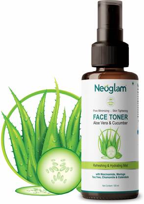 NEOGLAM Face Toner (Aloe Vera & Cucumber), Minimizes Pores, Moisturizes, Tightens Skin Men & Women