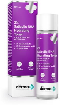 The Derma Co 2% Salicylic BHA Hydrating Toner | Removes Blackheads & Whiteheads Unclogs Pores Men & Women