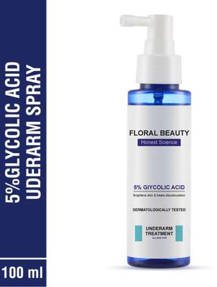 FLORAL BEAUTY Glycolic Acid Underarm Brightening Treatment Spray Toner For Face & Body