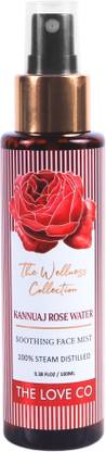 The Love Co. Pure Rose Water Spray For Face | Ayurvedic Gulab Jal | Kannauj Steam Distilled Men & Women