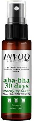 Invoq AHA BHA Clarifying Toner With Niacinamide for Skin Soothing, Dead Skin Men & Women