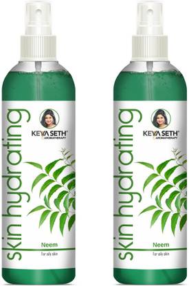 KEYA SETH AROMATHERAPY Skin Hydrating Neem Toner-Anti Acne & Pimple for Oily Skin & Revitalizing Natural Glow Enriched with Pure Neem & Sweet Geranium Essential Oil (200ml X 2) Men & Women