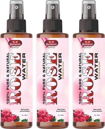 Mehwish 100% Pure & Natural Steam Distilled Kannauj Gulab Rose Water-Skin & Face Toner Men & Women