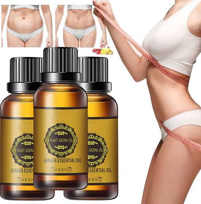 Oraya Belly Drainage Ginger Essential Oil Plant Aroma Oil, Slimming-30ml-3-Bottle-