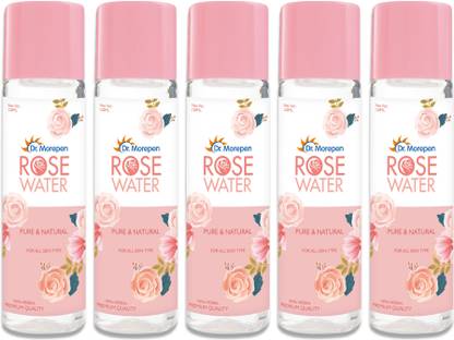 Dr. Morepen 100% Pure Rose Water Face Toner, Herbal Natural Toner For Glowing Skin & Pore Tightening Men & Women, Pack of 5 Men & Women