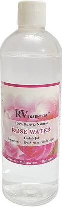 R V Essential Rose Water/ Gulab Jal 100ml- (100% Pure and Natural) Men & Women