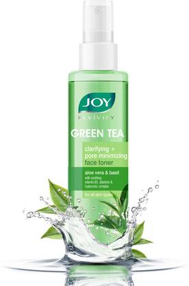 Joy Clarifying and Pore Minimizing Balancing + Hydrating Toner | Green Tea and Basil | With Soothing Hyaluronic Complex & Vitamin B5 | 100% Vegan | Sulphate and Paraben Free Men & Women