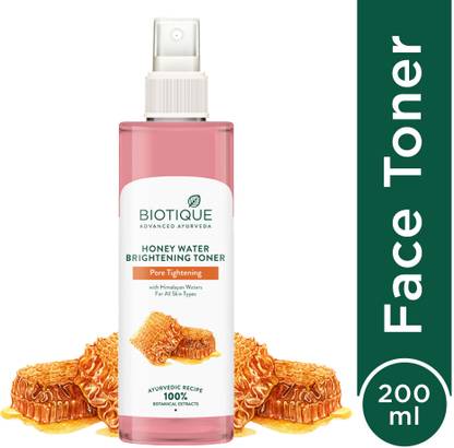 BIOTIQUE Honey Water Pore Tightening Brightening Toner | Clears & Tightens Pores Men & Women