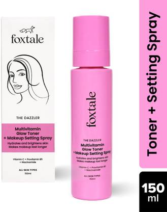 Foxtale Vit C Glow Toner & Makeup Setting Spray with Niacinamide for dewy look Men & Women