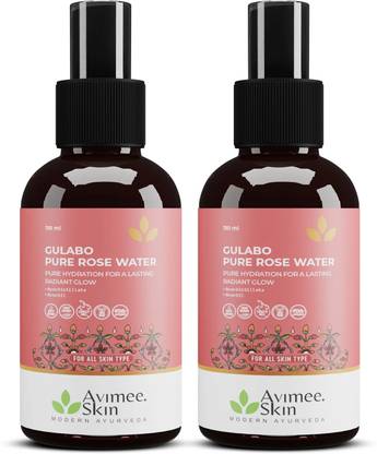 Avimee Herbal Gulabo Pure Rose Water | Toning | In-House Extraction | All Skin Types| 2*110ml Men & Women