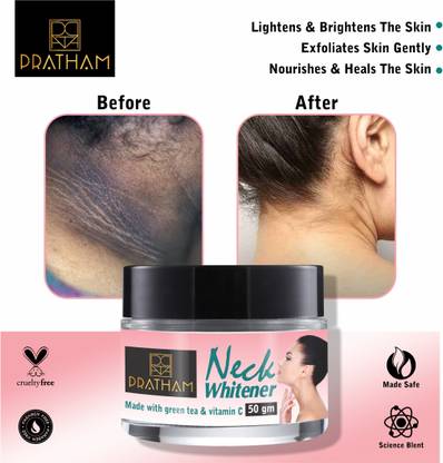Pratham Neck Back Whitening Cream | Removes Fine Lines & Tanning, Lightens, Nourishes Men & Women