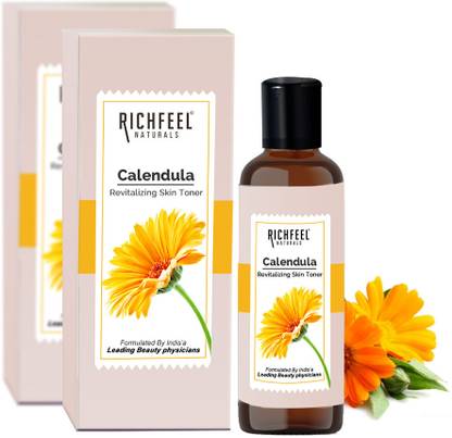 RICHFEEL Calendula Revitalising Skin Toner|For Acne & Blemishes|80 ml(Pack of 2) Men & Women