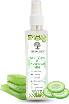 Herbal Plus Aloe-Vera & Cucumber Mist| Pure Toner| 100% Natural| Cleanses & Hydrates Skin Men & Women
