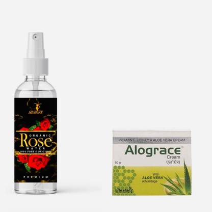 bbts NEW_BRIGHTNING SKIN WHITENING ALOGRACE CREAM + 200ml rosewater