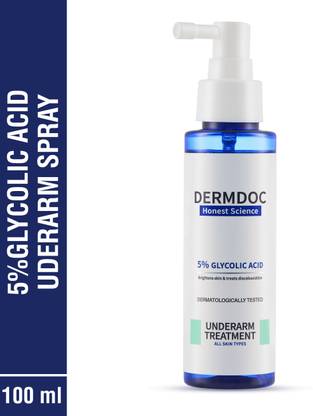DermDoc 5% Glycolic Acid Underarm Brightening Treatment Spray Toner For Face & Body| For Women