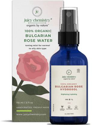 Juicy Chemistry 100% Organic Bulgarian Rose Water Toning Mist For Normal To Oily Skin Men & Women