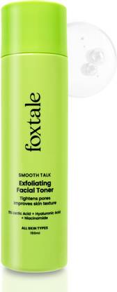 Foxtale 5% Lactic Acid Exfoliating Face Toner for Pore Tightening, Alcohol Free Men & Women
