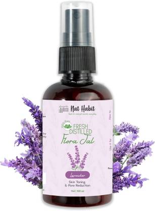 Nat Habit Pure Lavender Jal (Lavender Water) | Toner, Face-Mist, Astringent, Body-Spray | Oil-Control, Acne-Control, Hydration, Face CTM | Ayurvedic, Fresh Made, Steam-Distilled, 100ml (Single Pack) Men & Women