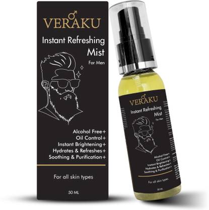 veraku Instant Refreshing Mist | For Instant Refreshing Glow | Hydrates and oil control Men