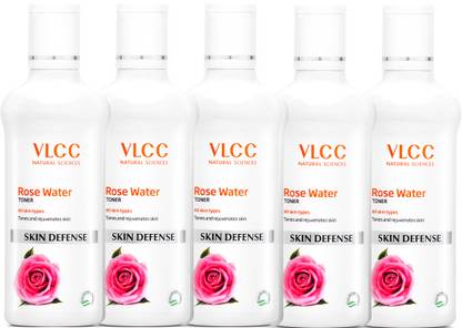 VLCC Rose Water Toner - Tones & Rejuvenates Skin - 100 ml (Pack of 5) Women