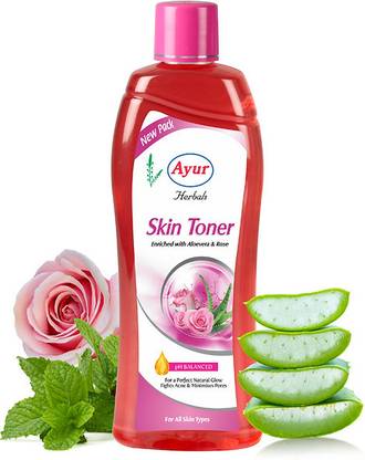 AYUR HERBALS Skin Toner Enrished with Rose, Aloe & Mint For Glowing Skin I Men & Women