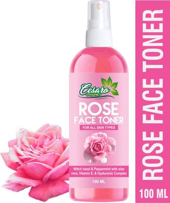 Cesaro Organics Rose Face Toner for Refreshing & Hydrating with Hazel & Peppermint Men & Women