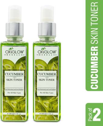 OXYGLOW Herbals Cucumber Toner 100 ml (Pack of 2) Men & Women