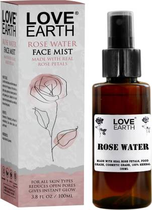 LOVE EARTH Rose Water For Women and men Face Mist Toner Men & Women