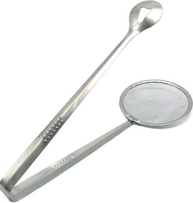 TTS Frying Tongue 2 in 1 Frying Tongue Filter Spoon Oil Frying Multipurpse Cooking Tong 30 cm Roasting Tong Set