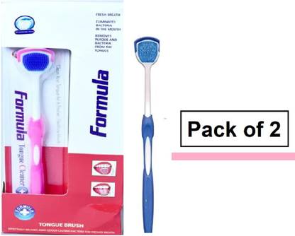 Formula Tongue Cleaner Pack Of 2 Soft Toothbrush