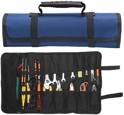 Venzina 22 Pockets Tool Roll Bag Heavy Duty Roll Up Tools Bag Wrench Roll Tool Pouch Fabric Tool Bag