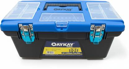 Oaykay PVC Tool Box 16"/400mm Two Lid Tore Tray inside to store smaller items Tool Box