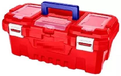 GSK Cut Durable Plastic Tool Box with Secure MS Latch for Home, Garage,tool 17 Inch Tool Box