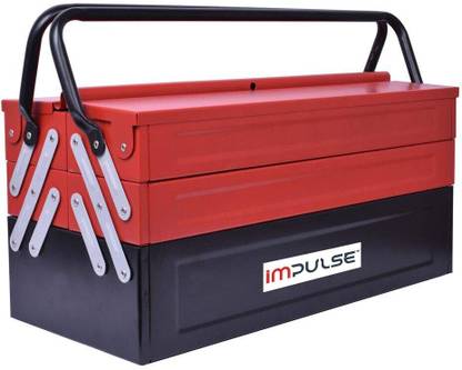 IMPULSE High Grade Metal Tool Box for Tools/Tool Kit Box for Home and Garage/Tool Box Without Tools-5 Compartment(Red & Black) Powder Coated Tool Box
