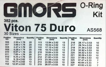 GMORS ORingKit-Viton-75Duro-382pcs GMORS Viton 75 Duro O-Ring Kit Tool Box