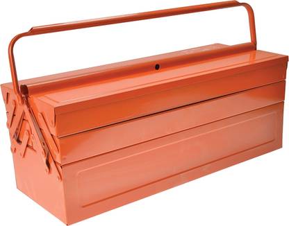 CLUB SEVENTY TWO Metal Frame Powder Coated Metal Tool Box Empty With 5-Tray Organizer Tool Box with Tray