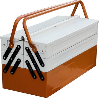 Plantex High Grade Metal Kit for Home and Garage 5 Compartment (Brown & Ivory) Tool Box