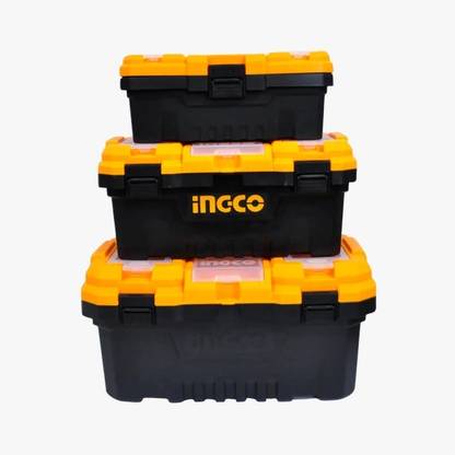 INGCO PBXK0301 3pcs Plastic Tool Box Set with Removable Tray Tool Box with Tray