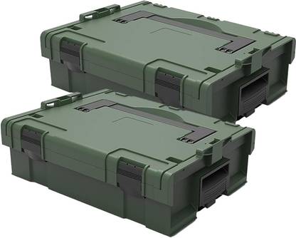 Cheston Small size High-Grade Plastic - Stackable, Interlocking System Tool Box Without Tools,Professional Stackable Boxes, (SMALL-set of 2) Tool Box