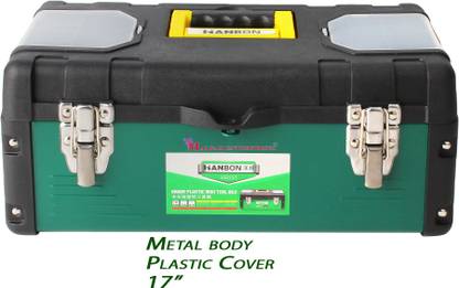 MALFAH ENTERPRISES HANBON 120117 TOOL BOX METAL PASTIC COVER 17" Malfah Tool Box Metal Plastic Cover 17" 120117 Tool Box with Tray
